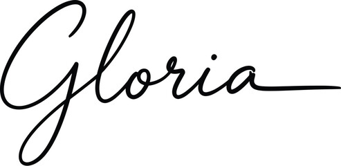 Obraz premium Gloria typography presented in a flowing cursive style creates a distinct identity.