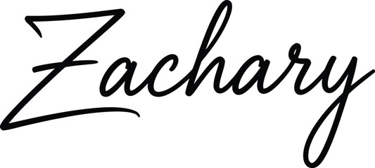Obraz premium Zachary is rendered in a stylish script font for a professional personal identity.