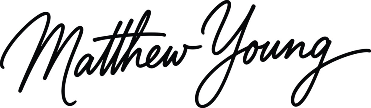 Signature of Matthew Young is displayed in a classic elegant black cursive script.