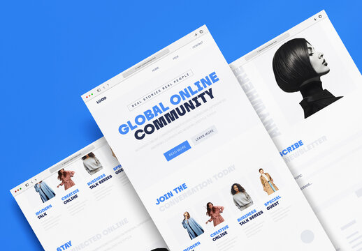 Modern Community Newsletter Template Design With Minimal Editorial Layout And Online Talk Promotion