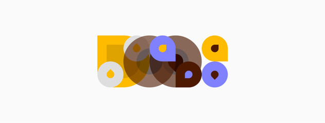 Fototapeta premium Abstract circles overlap, creating varied hues. Minimalist design features warm, cool tones. Composition feels balanced, modern.