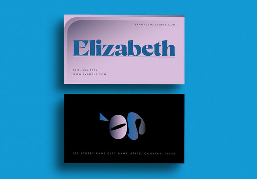 Title Modern Minimal Business Card Design With Gradient Typography And Creative Corporate Identity Layout