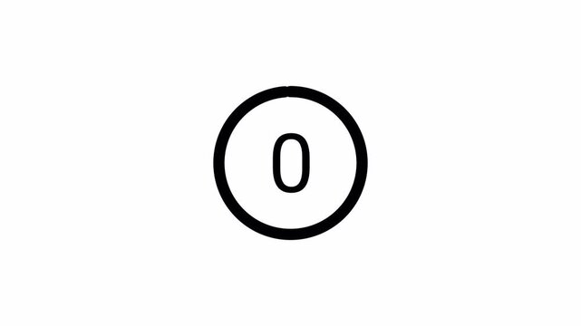 3 Second countdown timer animation video. 3 to 1 countdown video with transparent background with alpha channel.
