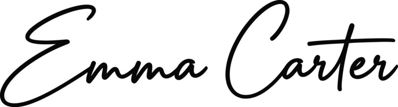 Emma Carter signature script features a refined stroke for modern document validation.