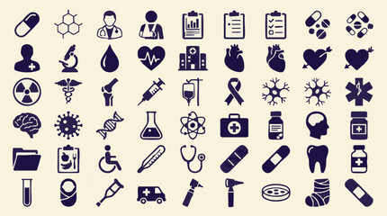 Medical and Healthcare Icon Set for Health and Science Design © ArtGrid