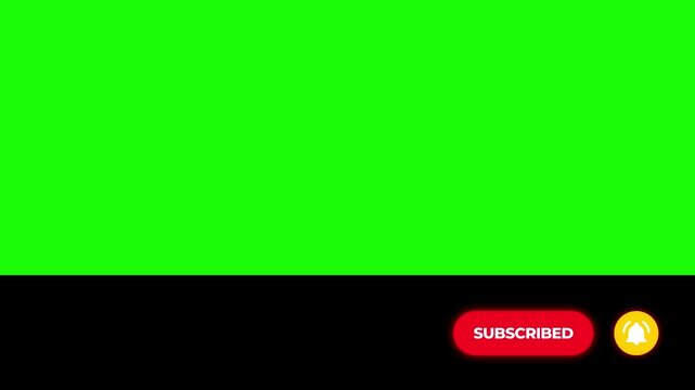 Animated subscription button design with red button and black bar sliding in from within the screen