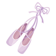 Elegant pair of ballet slippers with ribbon ties, showcasing delicate craftsmanship © Lazy Cat