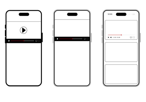 Vertical smartphone video player interface set