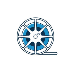 Obraz premium A colorful icon representing a classic film reel for cinema and video production.