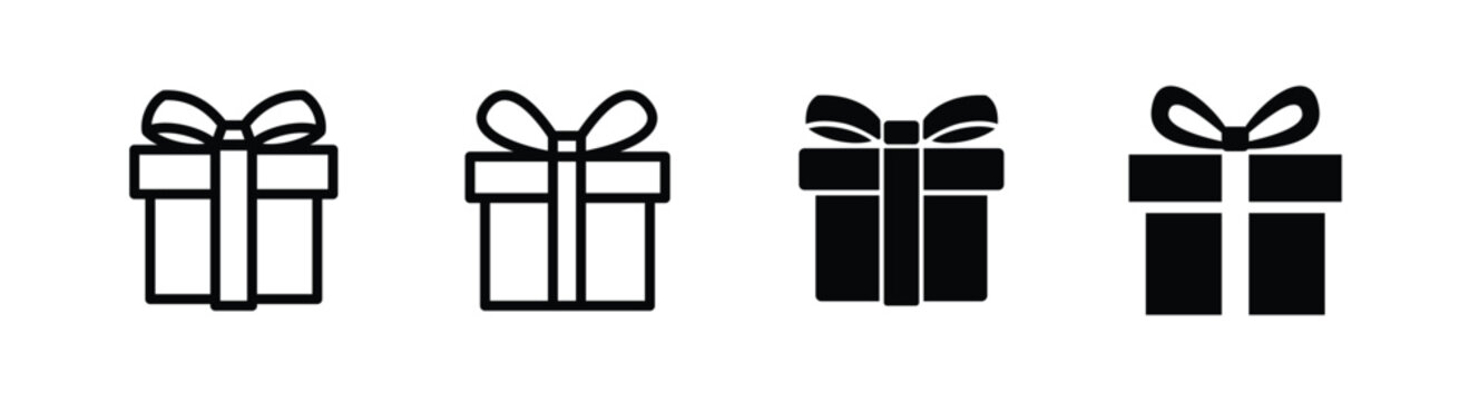 Gift box icon, design element related to christmas or birthday presents