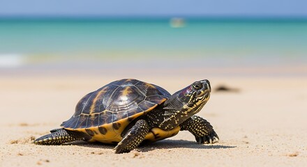 Obraz premium Turtle on the beach.