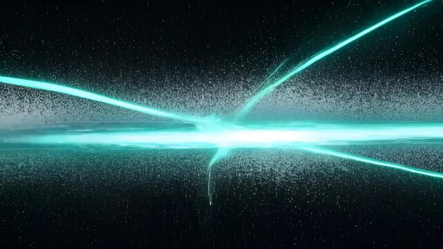 Abstract digital background black code data burst with virus hack line music technology, blue pixel flow, block and chaos in dark space, futuristic abstract digital data stream with glow square field