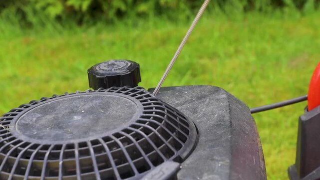 Video turning on a push mower.