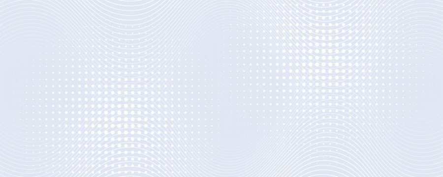 Abstract wave lines on white background whit doted. Smooth dynamic template design.  art good modern