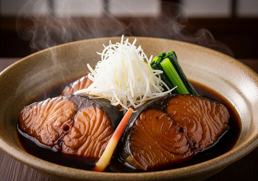 濃厚な味噌ダレがてりてりと輝く脂がのったふっくら鯖の味噌煮