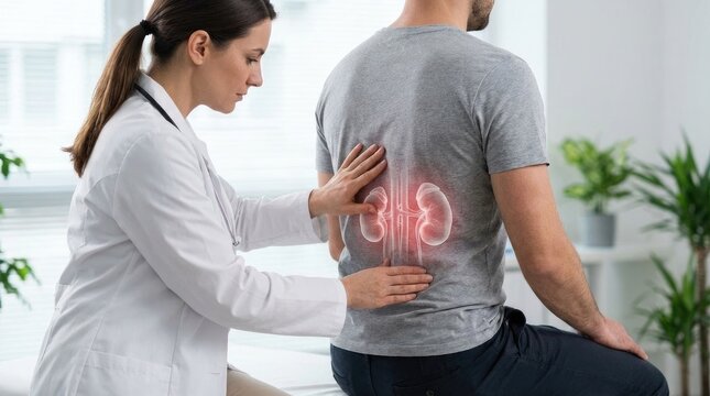 Nephrology problem assessment: kidney disease, renal dysfunction, body function, medical checkup, health concern, human anatomy, organ failure, ureter health.