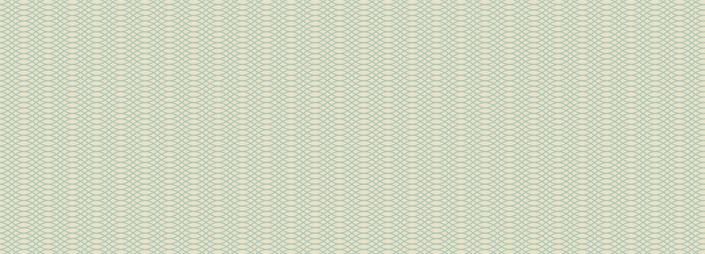 Teal guilloche oval mesh pattern  Wave grid with ovals, loops, cells, curves in repeating texture. Vector security watermark bg. Template for banknote, certificate, passport, diploma background.