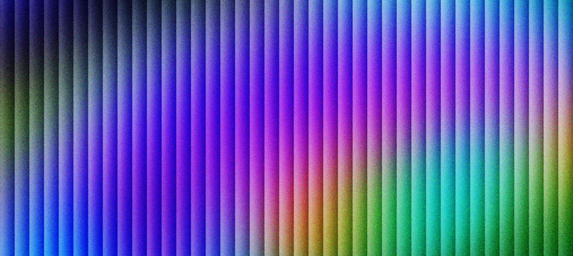 Abstract vertical line pattern with colorful gradient light, vibrant neon stripes background for modern digital design, glowing parallel bars texture in blue purple and green hues for web