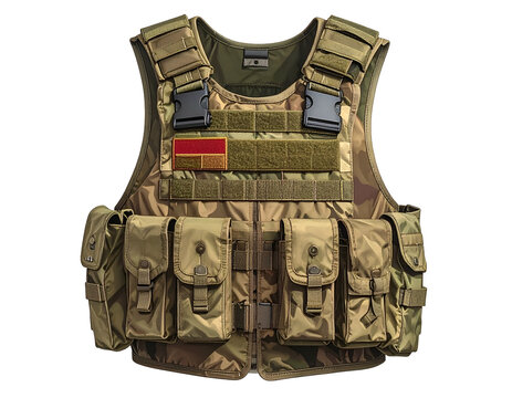 Military Tactical Vest Camouflage Molle System Pouch Gear Illustration