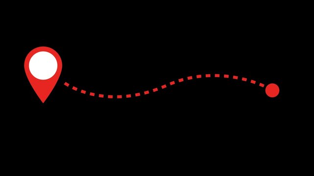 Location Pin to Destination Dot Route Animation