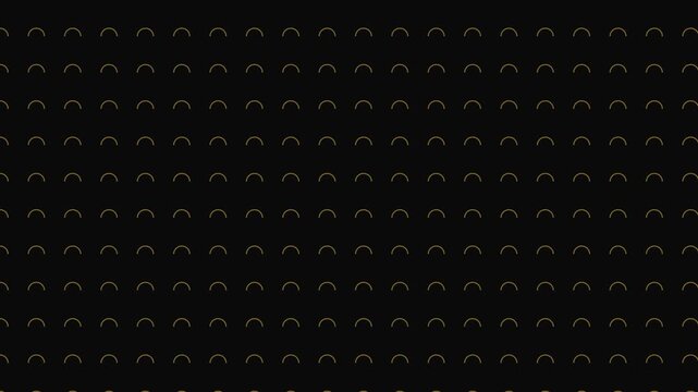 Minimalist repeating pattern of white semicircles on a solid black background