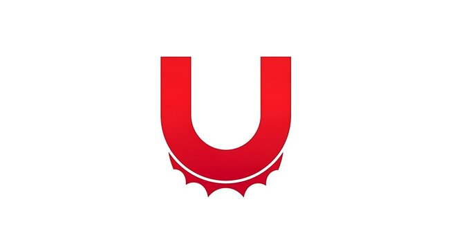 Abstract red u symbol