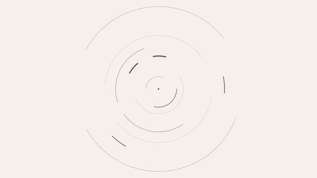 Abstract minimalist composition of concentric circular line segments design