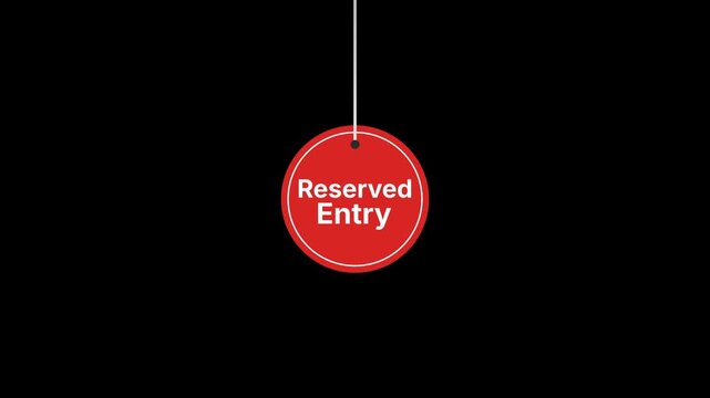 Reserved entry Hanging Tag Animation