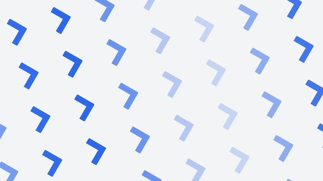 Minimalist pattern of blue chevron arrows on a clean white background