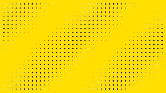Abstract yellow background with a repeating pattern of dark circular dots