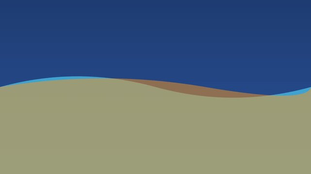 Minimalist abstract landscape with flowing layers of blue and beige tones