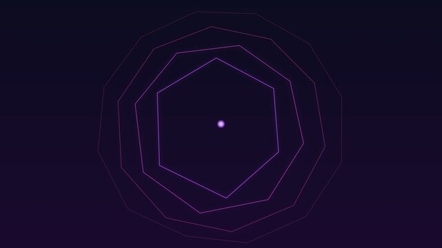 Abstract geometric pattern with glowing pentagons on a dark background