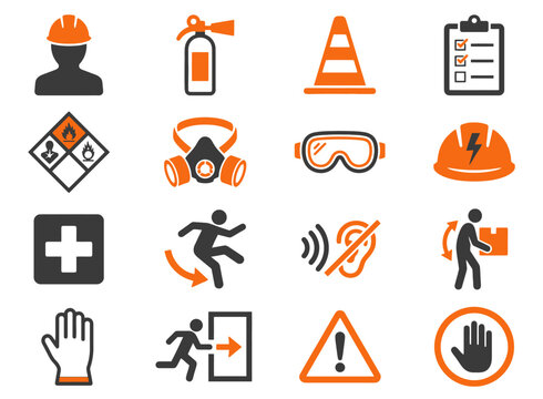 Workplace safety and occupational hazard identification icons for EHS apps, safety management platforms, construction safety dashboards, and industrial safety UI design tools.