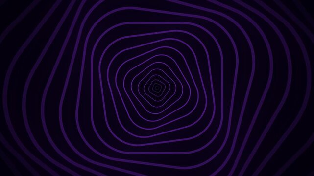 Abstract purple concentric lines forming a hypnotic tunnel on black background