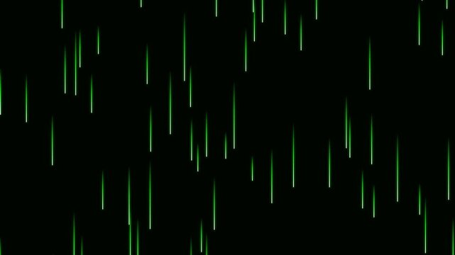 Abstract digital rain with vertical glowing light streaks on dark background