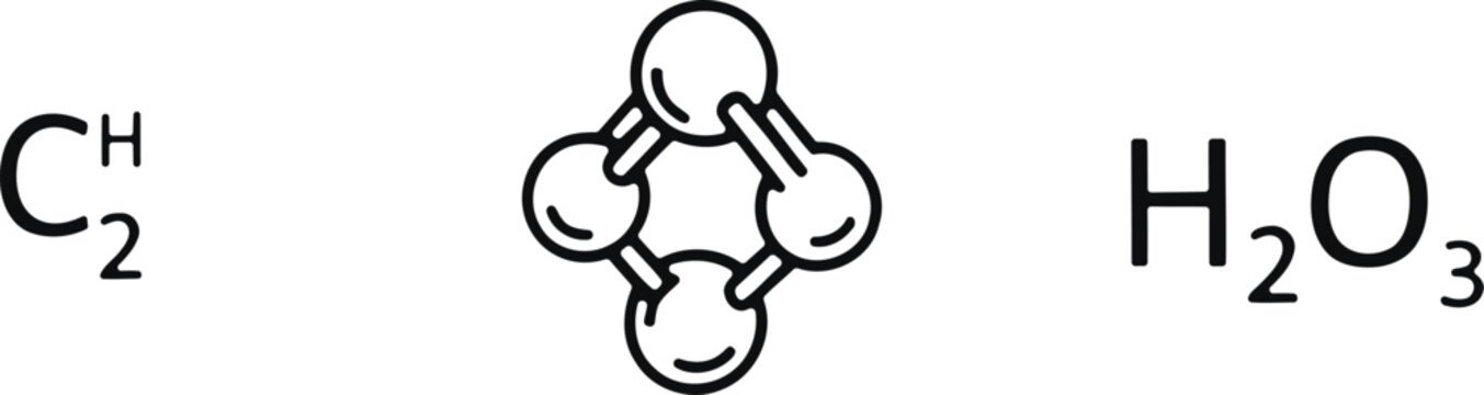 Chemical compound molecular structure with chemical formula notation
