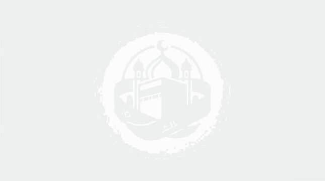 Islamic Kaaba Mosque Symbol Emblem Grunge Texture White Isolated