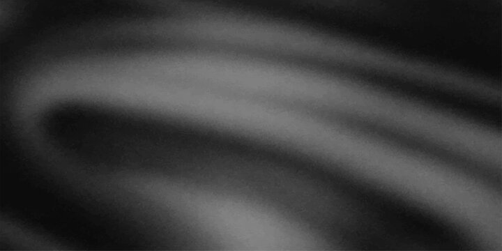 A smooth black satin fabric texture with a soft metallic wave pattern creates a dark grey material design for a modern textile backdrop