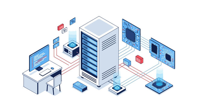 Data center, server rack, computer, network infrastructure, technology