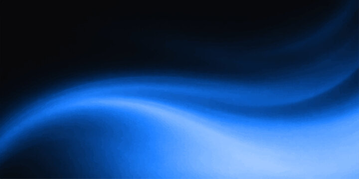 An abstract digital art background featuring luminous blue waves and glowing fractal lines that beam with motion and energy across a dark space