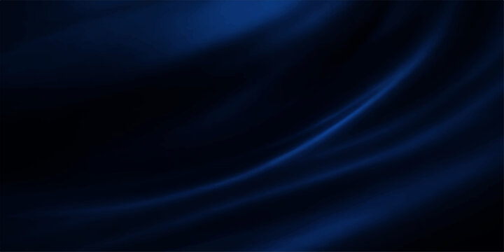 Dark Blue Silk Fabric Background with Smooth Satin Waves