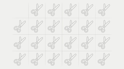 Obraz premium Seamless Pattern of Scissors Icons on White Background, Graphic Design Element