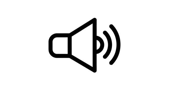 Audio speaker icon sound symbol representing volume and broadcasting