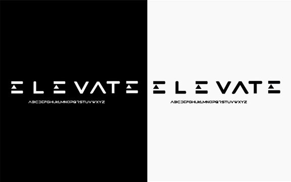 Modern futuristic fonts alphabet vector illustration simple and minimalist