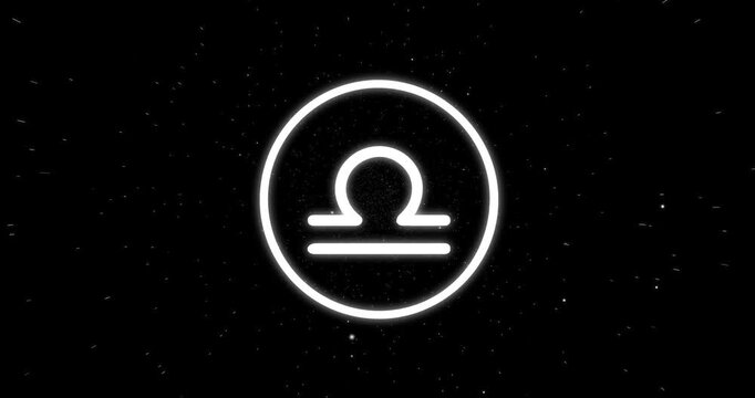 Animated design of a galaxy moving in the direction of the Libra zodiac sign.