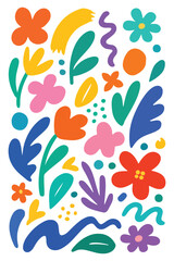Naklejka premium abstract colorful floral doodle drawing