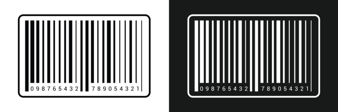 Barcode vector icons set. Bar code for product and sales. Collection of various black and white barcode vector icons isolated on a white background. Digital bar codes labels and tags.