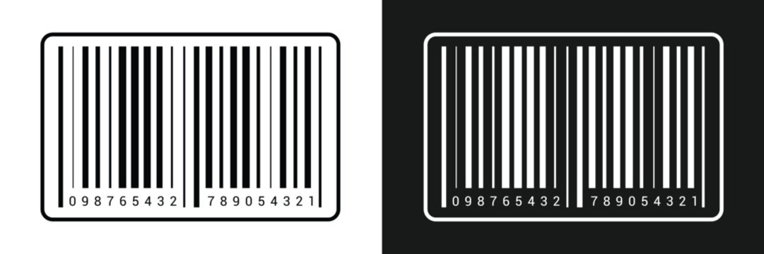 Barcode vector icons set. Bar code for product and sales. Collection of various black and white barcode vector icons isolated on a white background. Digital bar codes labels and tags.