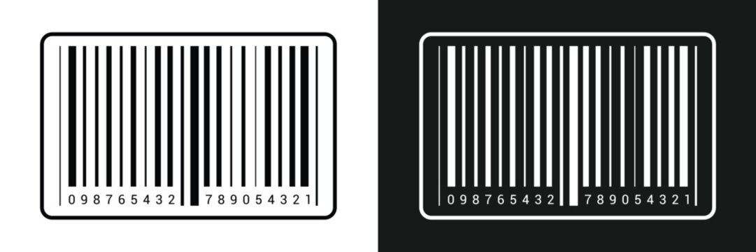 Barcode vector icons set. Bar code for product and sales. Collection of various black and white barcode vector icons isolated on a white background. Digital bar codes labels and tags.