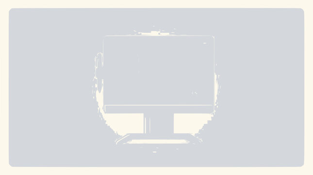 Retro computer monitor on a minimalist background, vintage technology concept